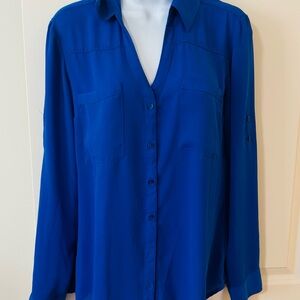 Express Royal Blue Women's Portofino Button-Down Shirt